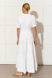 VIOLETTE SELF STRIPE DRESS (WHITE)