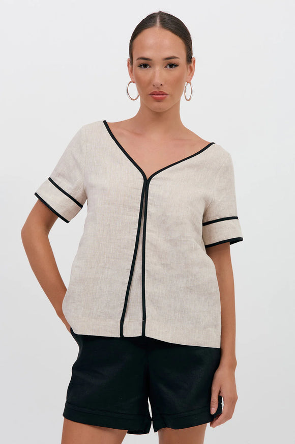 JUNIPER CONTRAST TOP (NATURAL)