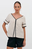 JUNIPER CONTRAST TOP (NATURAL)